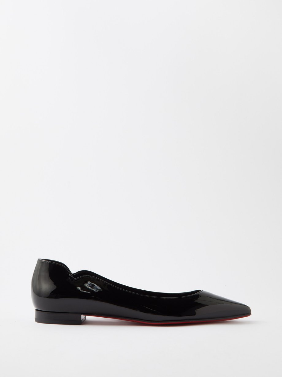 Black Hot Chickita point-toe patent-leather flats | Christian Louboutin ...