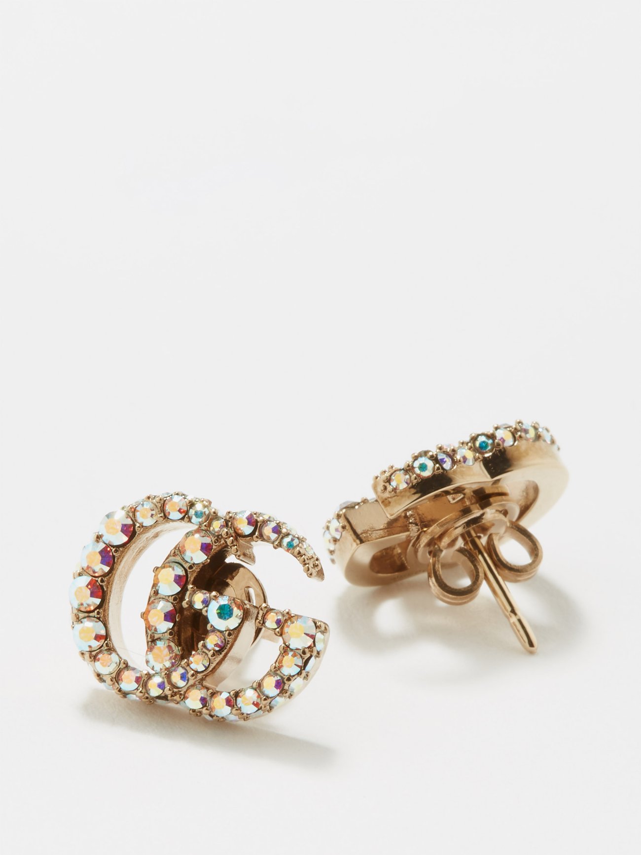 Gold GG crystal-embellished earrings, Gucci