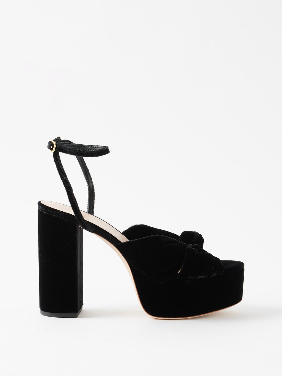 Black Roz 120 velvet platform sandals | Loeffler Randall | MATCHES UK