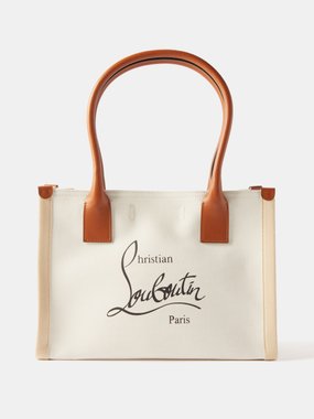 Christian Louboutin Nastroloubi small leather-trim canvas tote bag