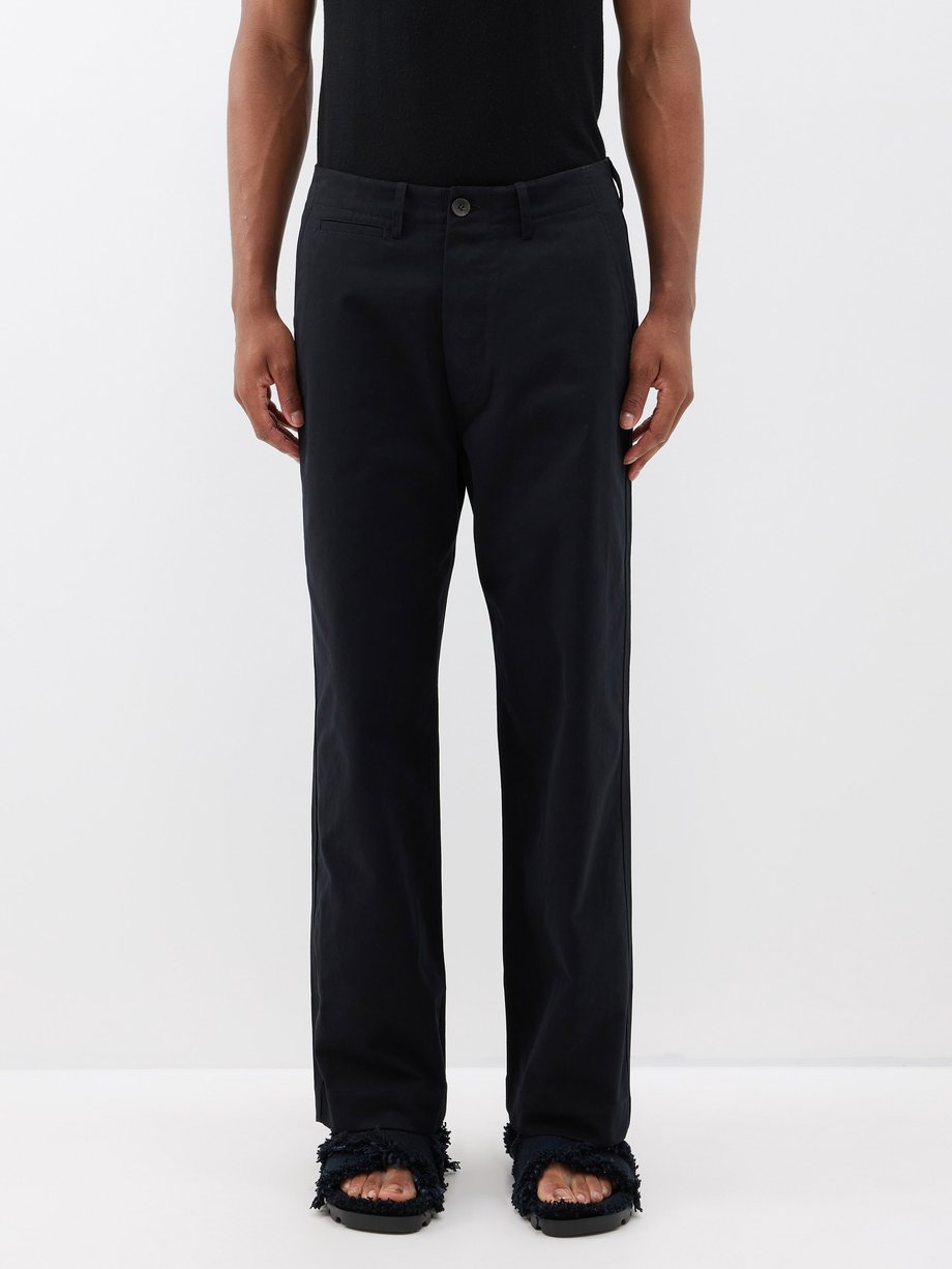 Black Cotton-canvas relaxed-leg trousers | Itoh | MATCHES UK