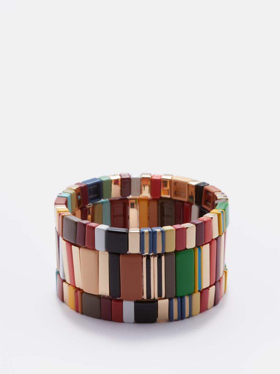 Multicoloured Set of three The Melange beaded bracelets | Roxanne ...