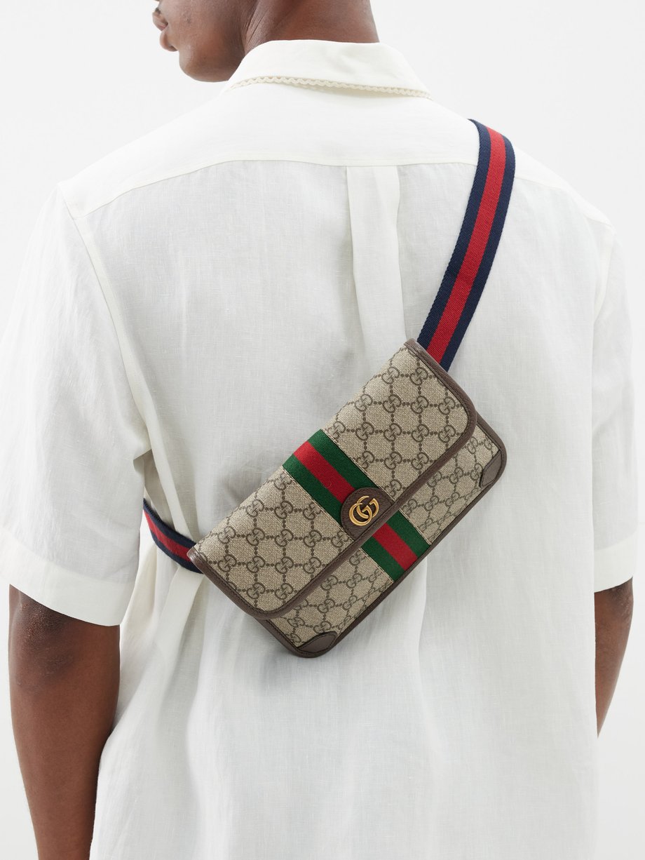 Gucci Waist Bag GG Supreme Web Strap Beige - US