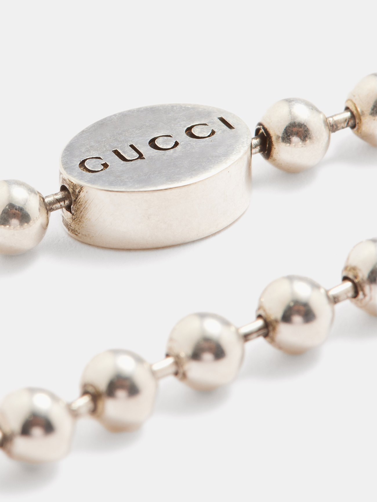 925 Sterling Silver Interlocking G Necklace With Boule Chain | GUCCI® US