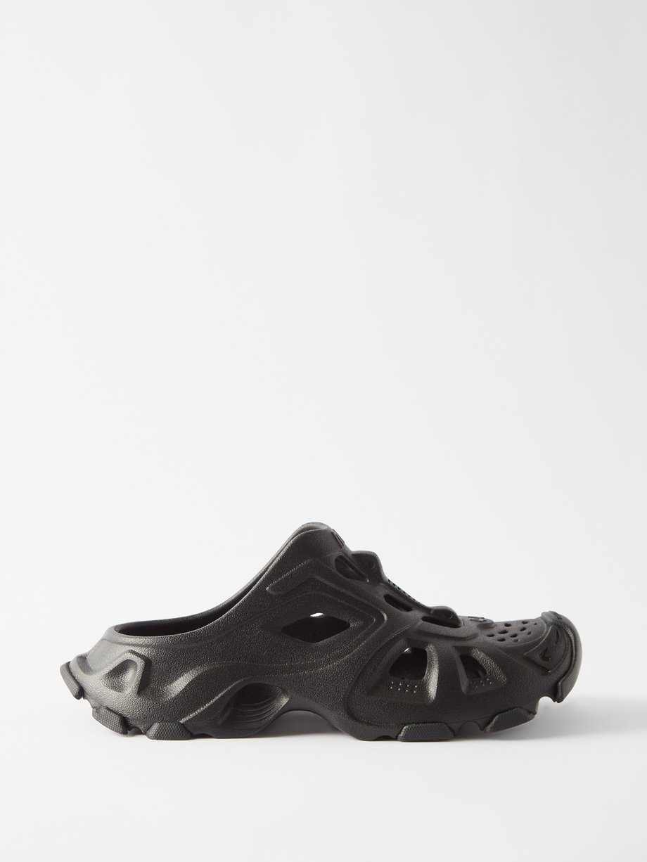Black HD cutout rubber mule | Balenciaga | MATCHES UK