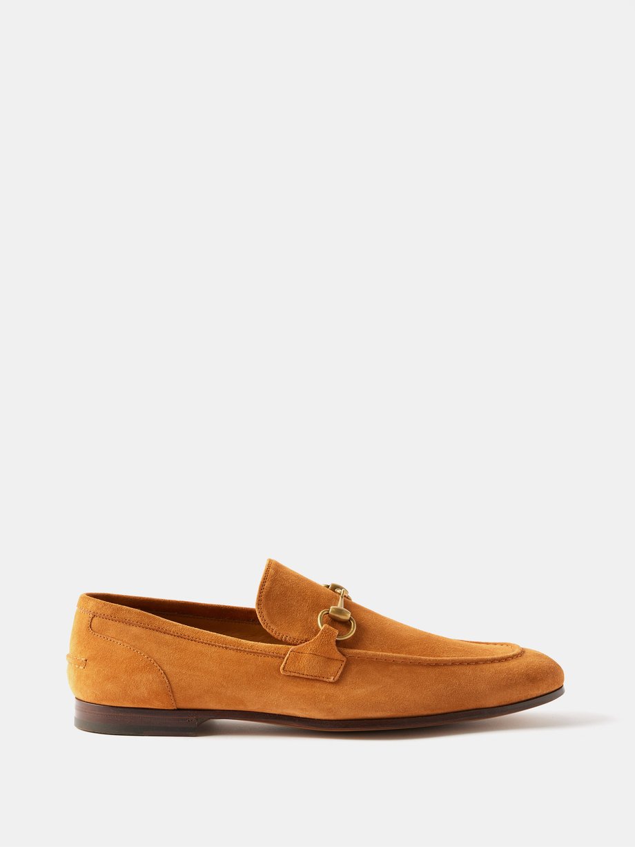 Orange Jordaan Horsebit suede loafers | Gucci | MATCHES UK