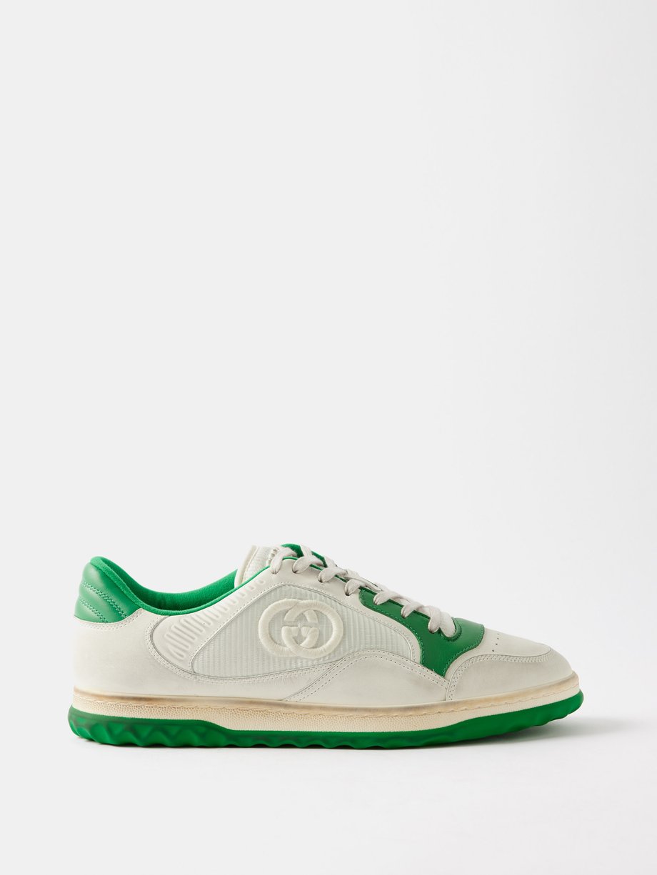 Men's Gucci Ace trainer with Web in green leather | GUCCI® AE