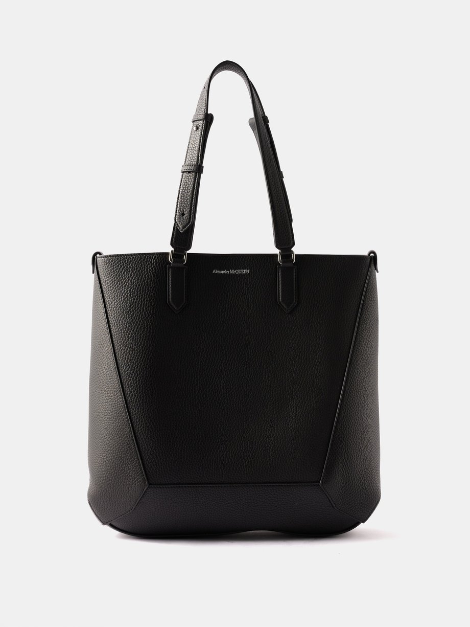 Black The Edge grained-leather tote bag | Alexander McQueen | MATCHES UK