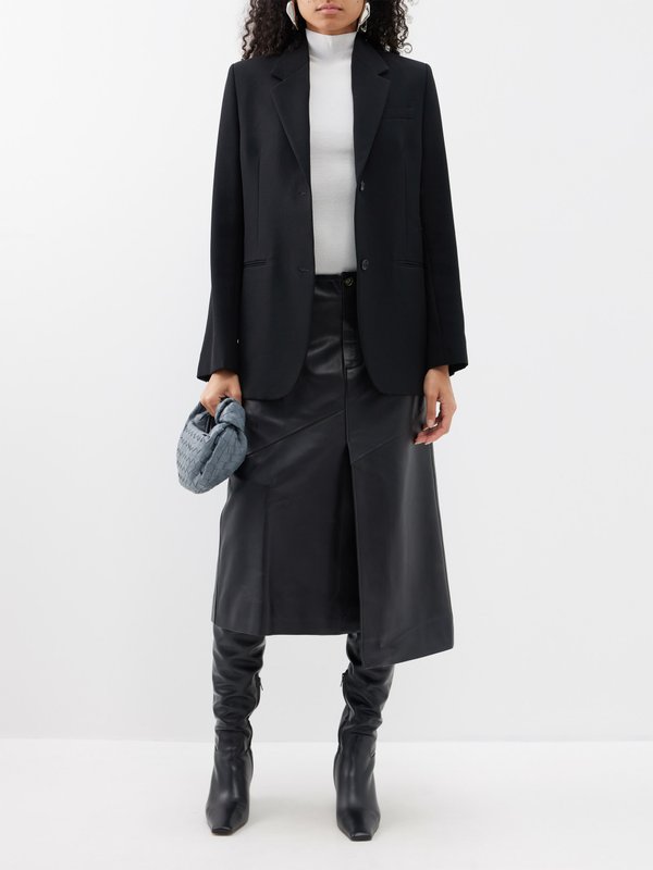Proenza Schouler Asymmetric leather midi skirt