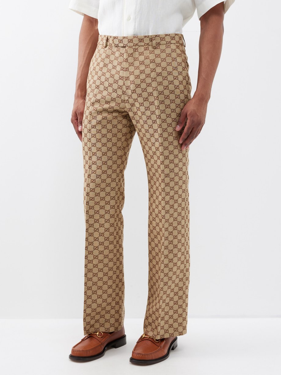 Camel GG-Supreme canvas trousers, Gucci