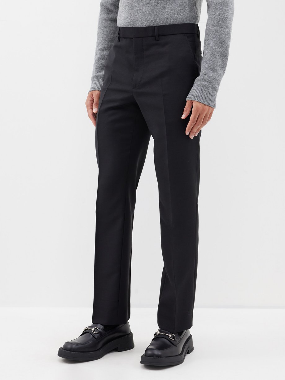 Brown Horsebit-jacquard cotton-blend suit trousers | Gucci | MATCHES UK