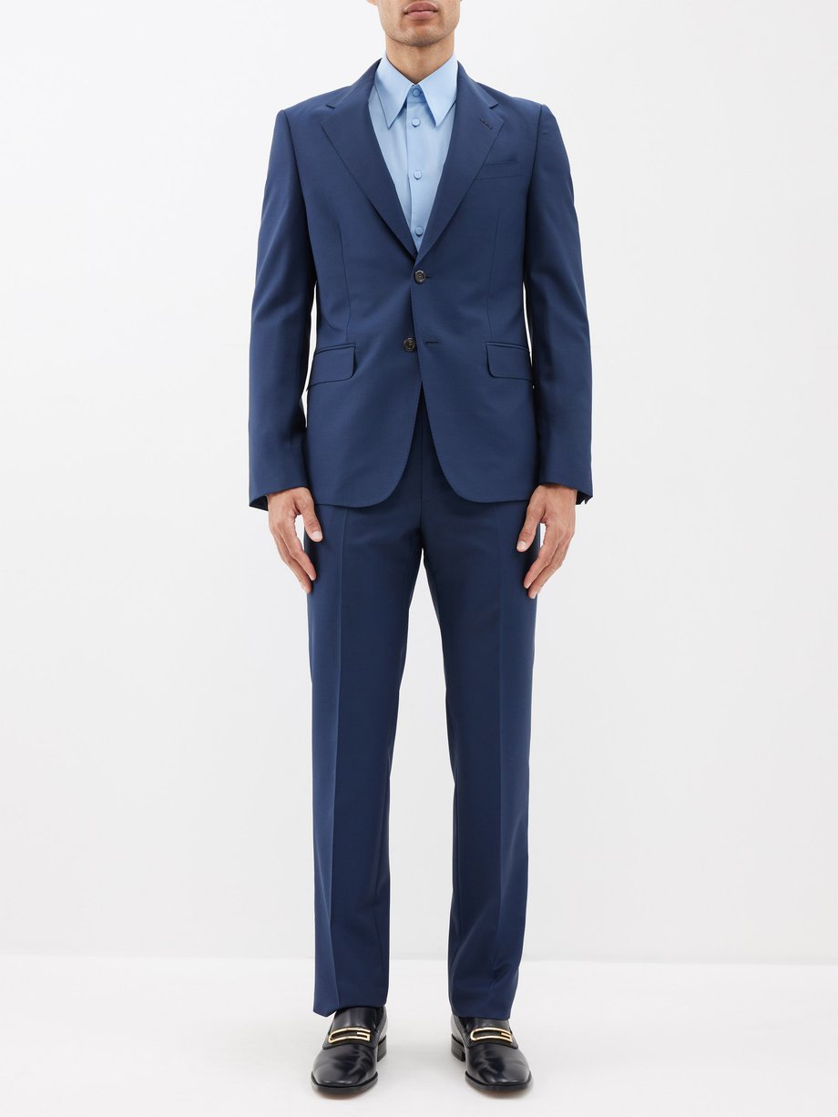 Indigo London wool blend single-breasted suit | Gucci | MATCHES UK