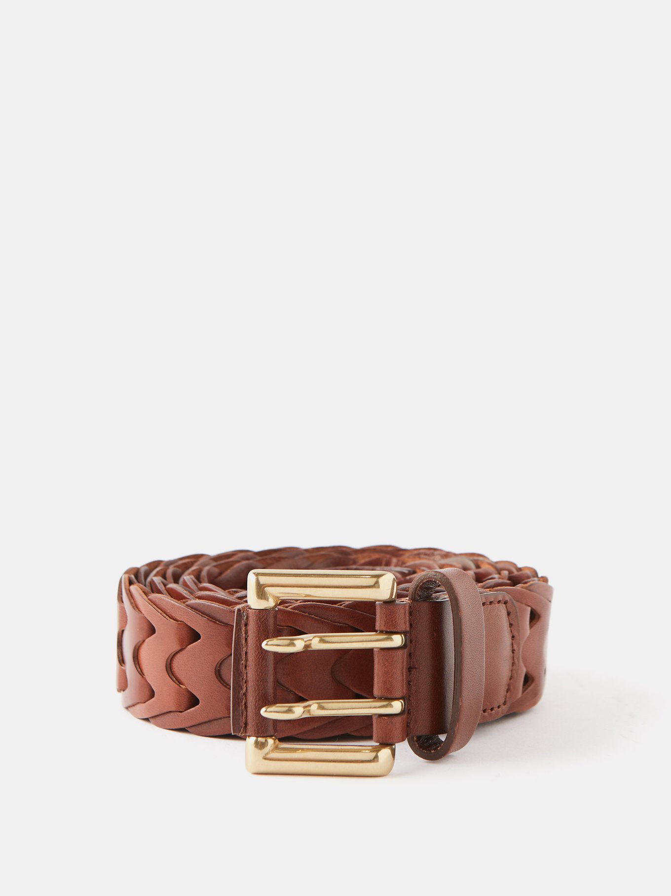 Tan Woven-leather belt, Anderson's