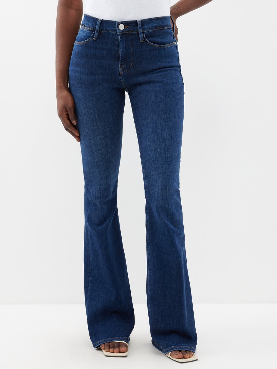 Five-pocket flared jeans Woman, Blue