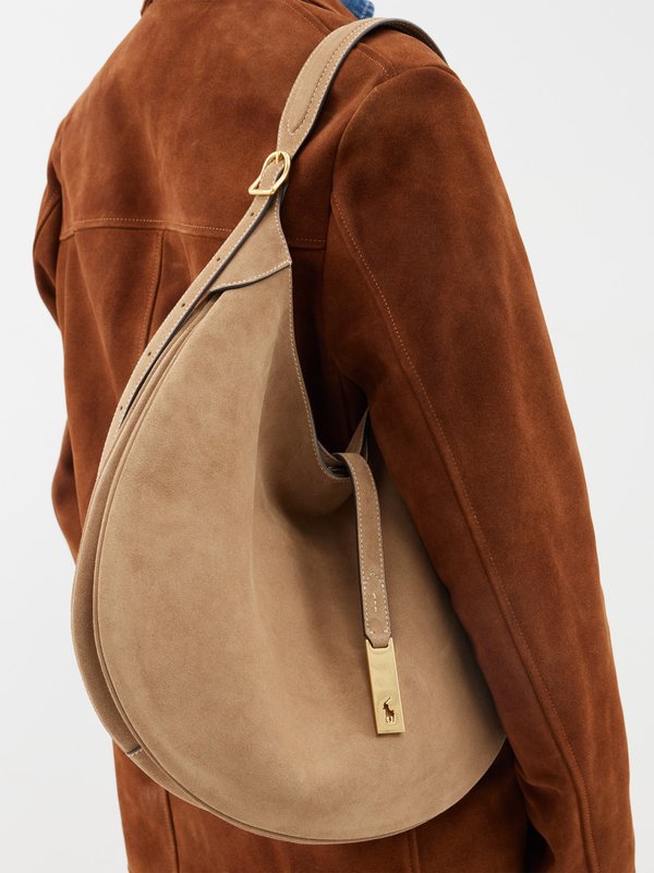 Polo Ralph Lauren Polo ID medium suede shoulder bag