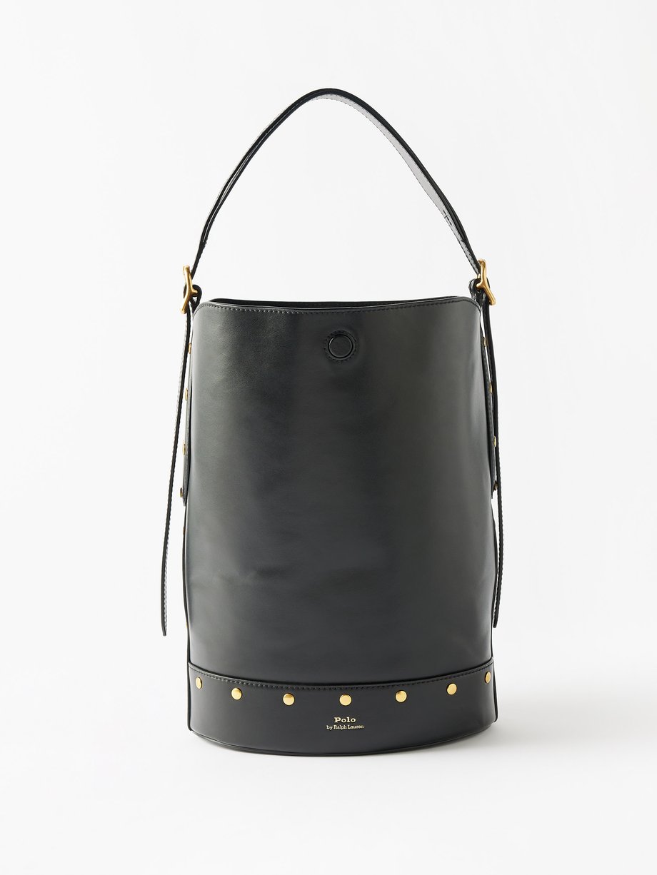 Polo Ralph Lauren Bellport medium studded leather bucket bag