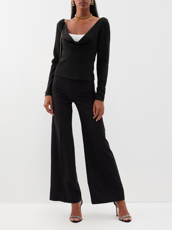 Roland Mouret Layered long-sleeve cady top