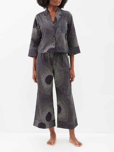 Brown Plaid organic-cotton flannel pyjamas, Deiji Studios