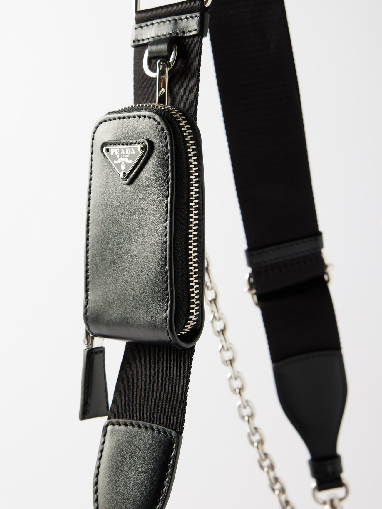 Prada Saffiano Cuir Triangle Crossbody Bag - Black Crossbody Bags, Handbags  - PRA863510