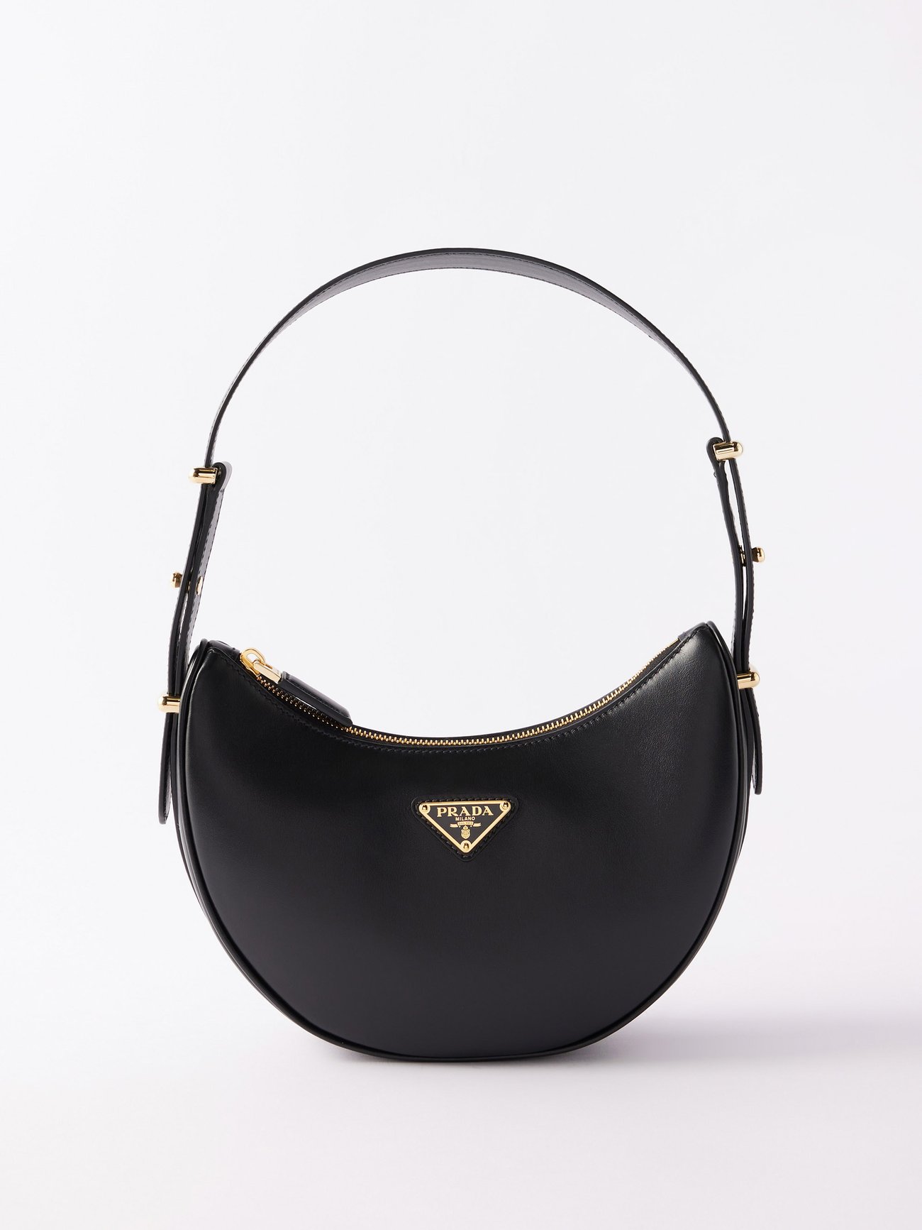 Black Arqué leather shoulder bag | Prada | MATCHESFASHION UK