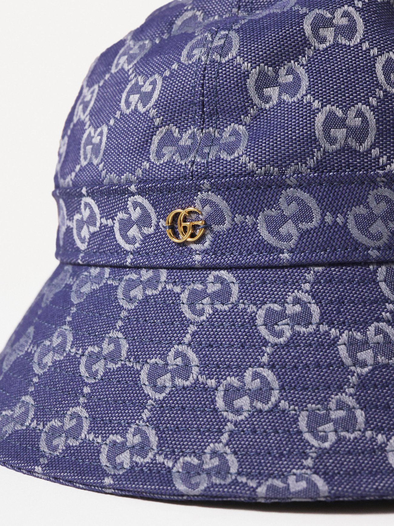 Blue GG-jacquard cotton-blend canvas bucket hat