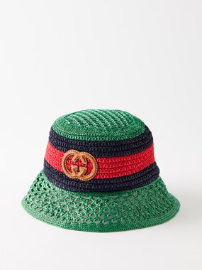 Gucci Women's GG Cotton Crochet Bucket Hat