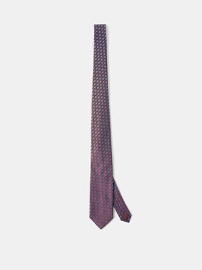Charvet Geometric-jacquard silk tie