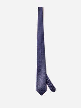 Horsebit jacquard silk tie in blue