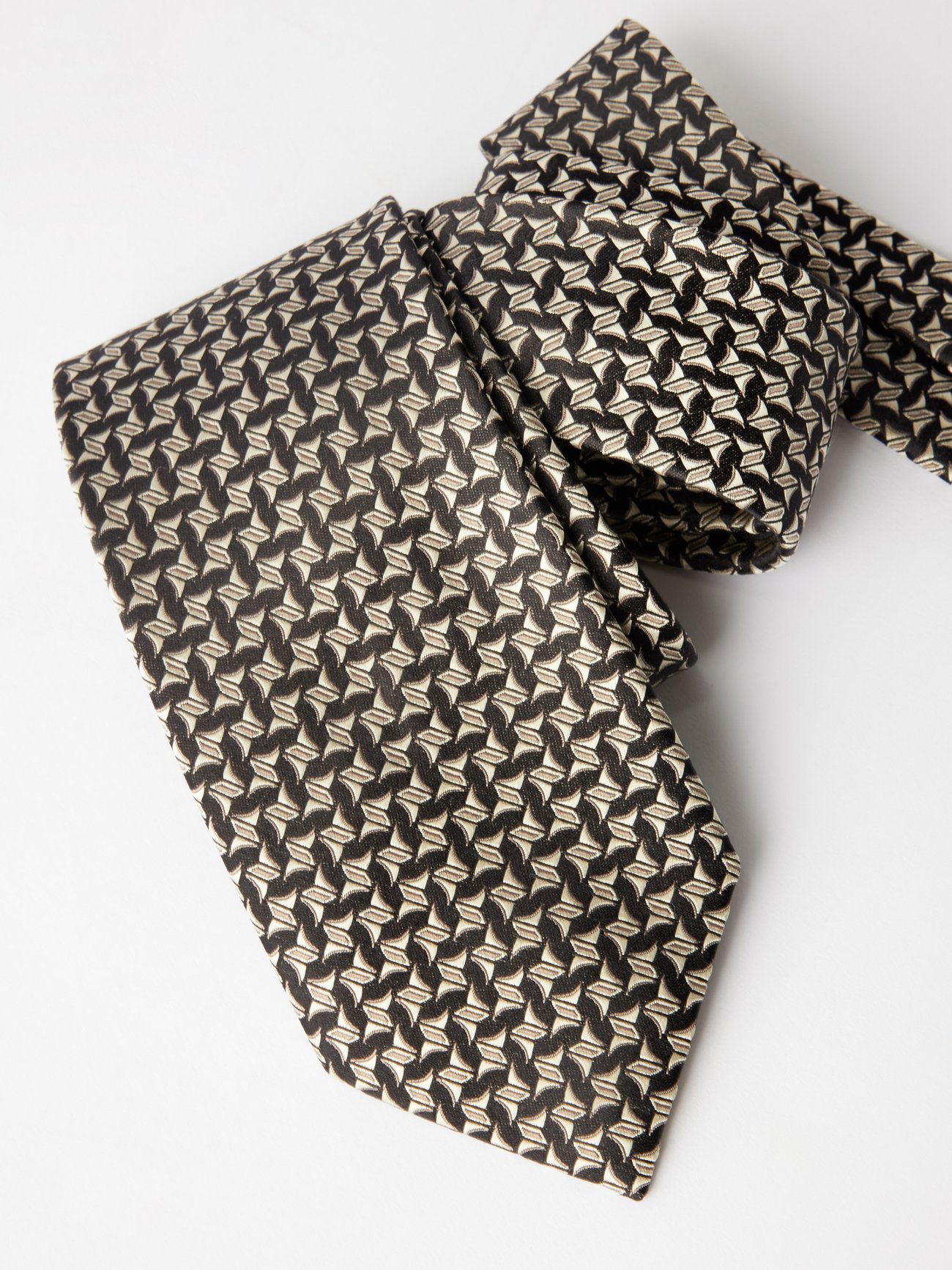 HommeGirls monogram-pattern Silk Tie - Black