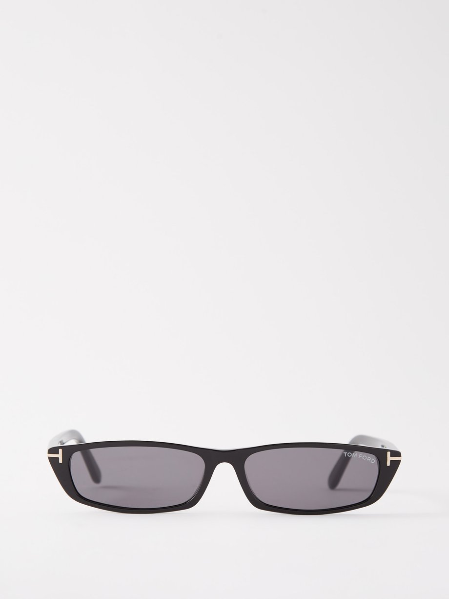 Black Alejandro rectangular acetate sunglasses | Tom Ford ...
