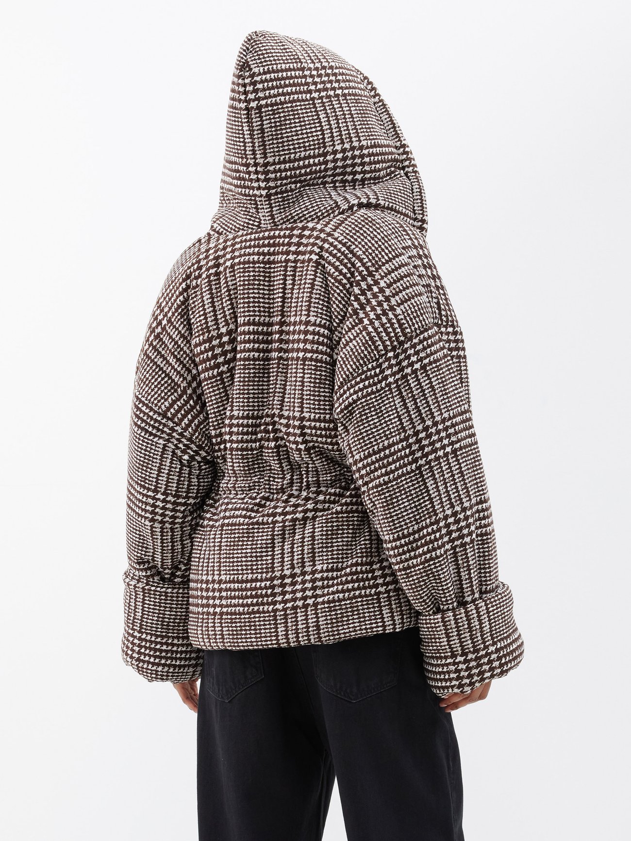 Bershka check padded on sale coat