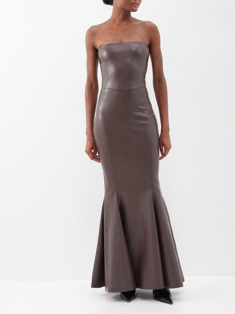 Brown Fatal strapless dress, Wolford