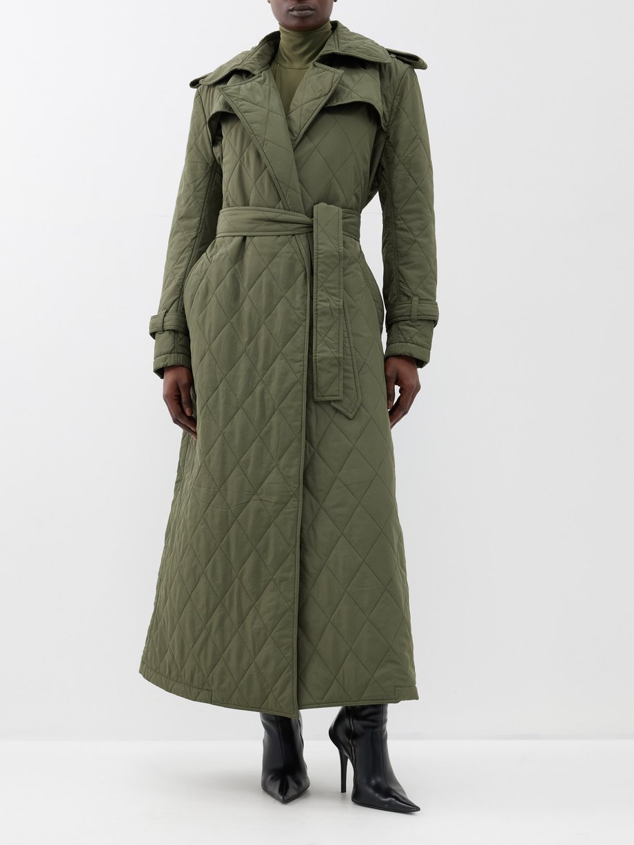 Green Quilted trench coat | Norma Kamali | MATCHESFASHION US