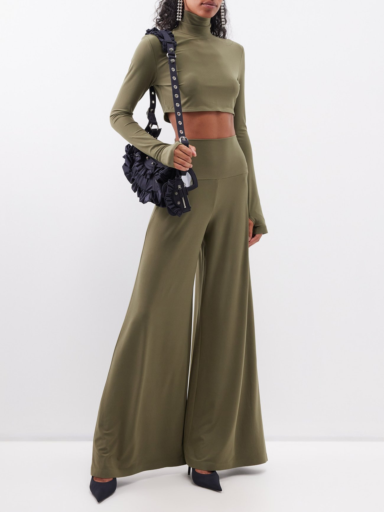 NORMA KAMALI Elephant stretch-jersey wide-leg pants