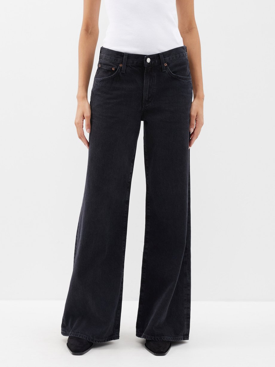 Black Clara organic-cotton wide-leg jeans | Agolde | MATCHESFASHION UK