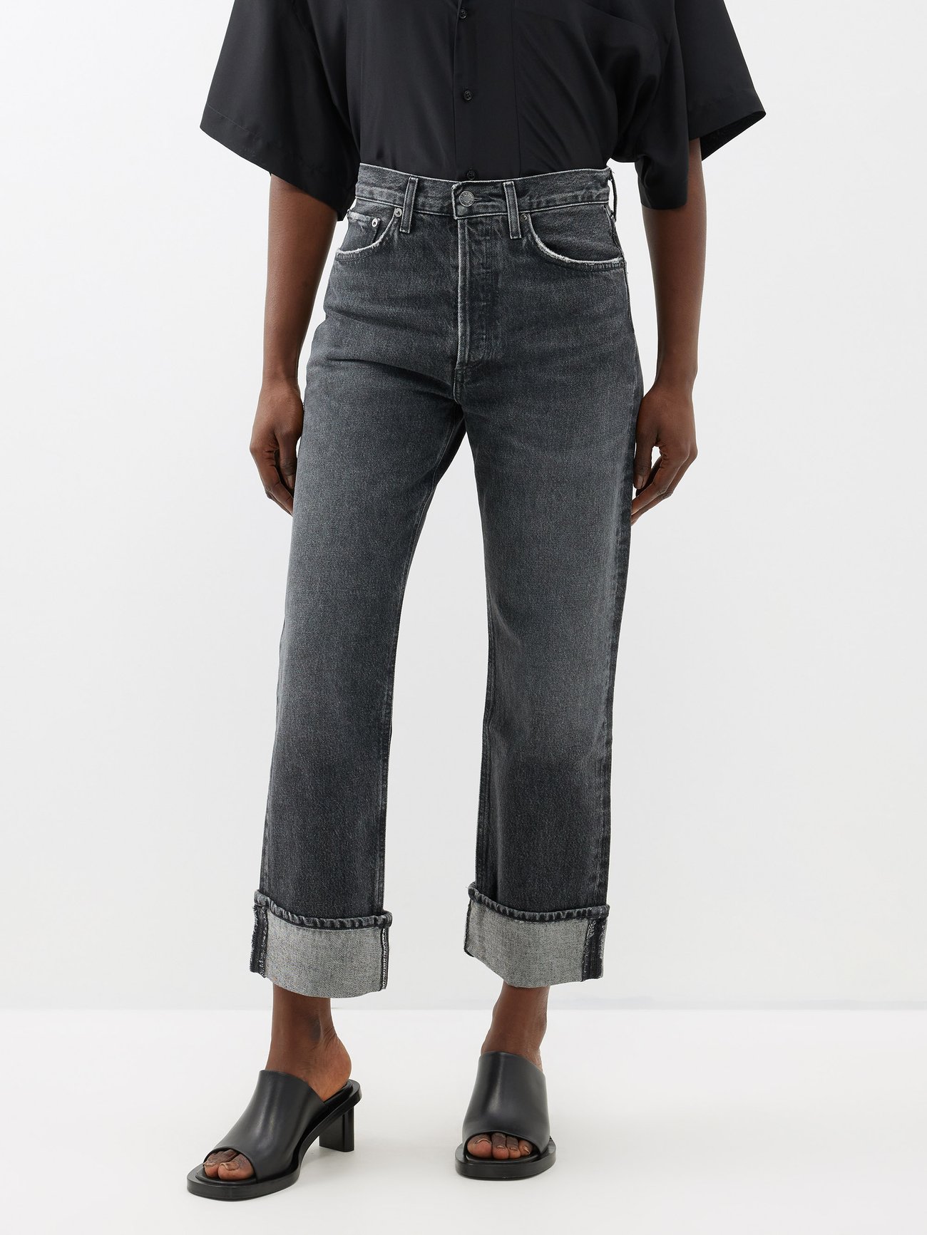 Black Fran straight-leg jeans | Agolde | MATCHES UK