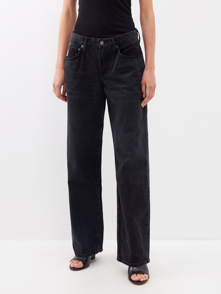 Black Fusion low-rise organic-cotton jeans | Agolde | MATCHES UK