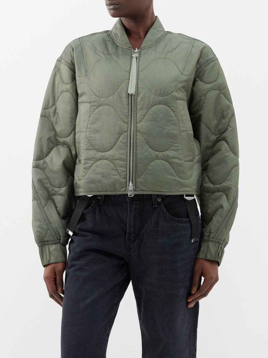 Green X Shoreditch Ski Club Iona quilted bomber jacket | Agolde ...