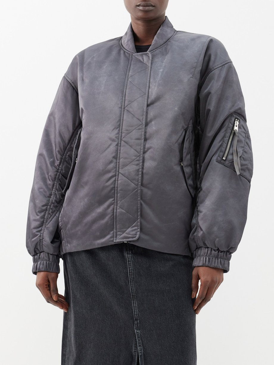 Grey X Shoreditch Ski Club Nisa acid-wash bomber jacket | Agolde ...
