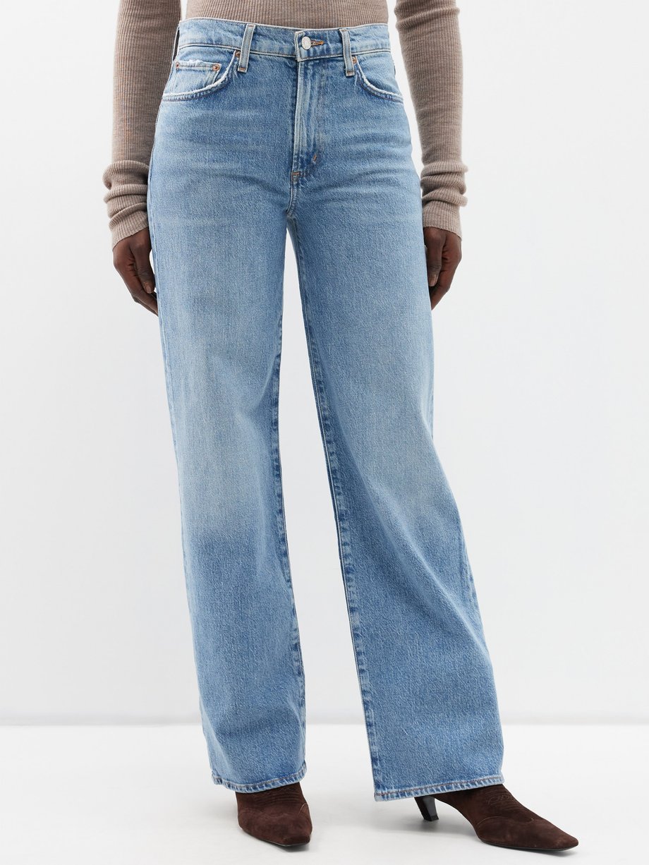 Blue Harper mid-rise wide straight-leg jeans | Agolde | MATCHES UK