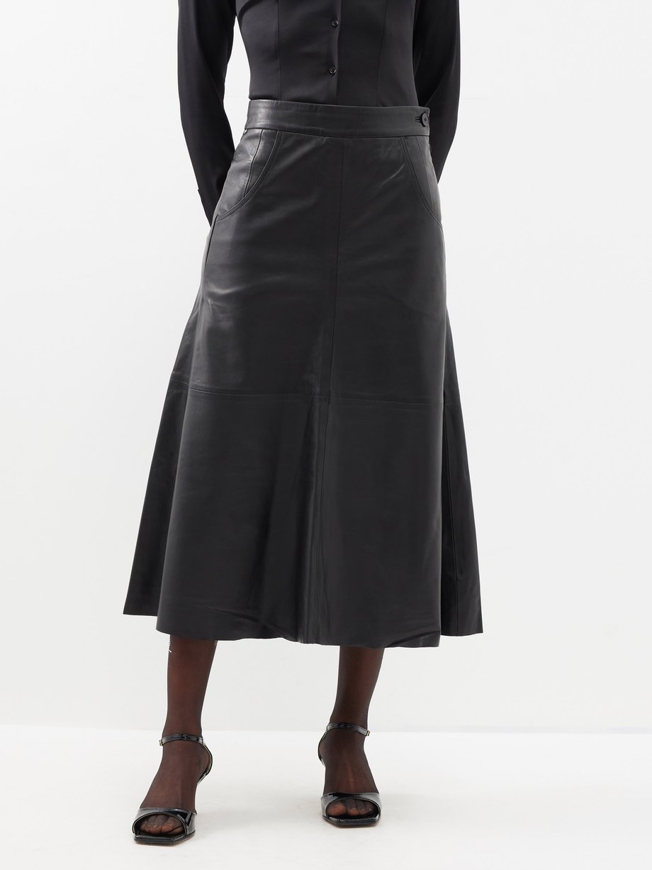 Citizens of Humanity Aria panelled leather midi skirt