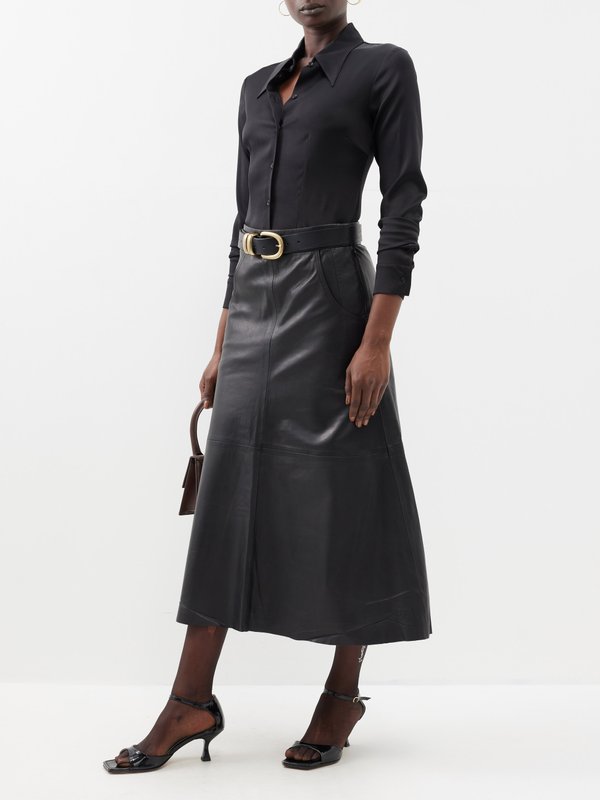 Citizens of Humanity Aria panelled leather midi skirt