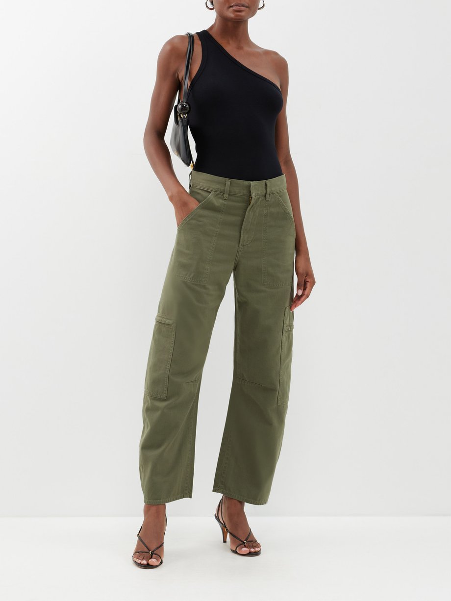 Green Marcelle low-rise organic-cotton cargo trousers, Citizens of  Humanity