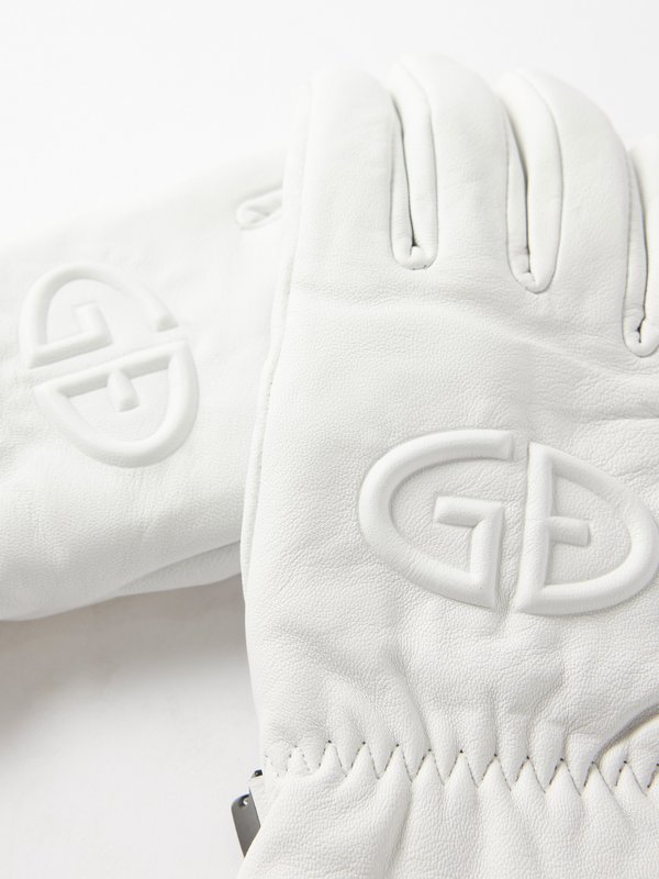 Goldbergh Freeze logo-embossed leather ski gloves