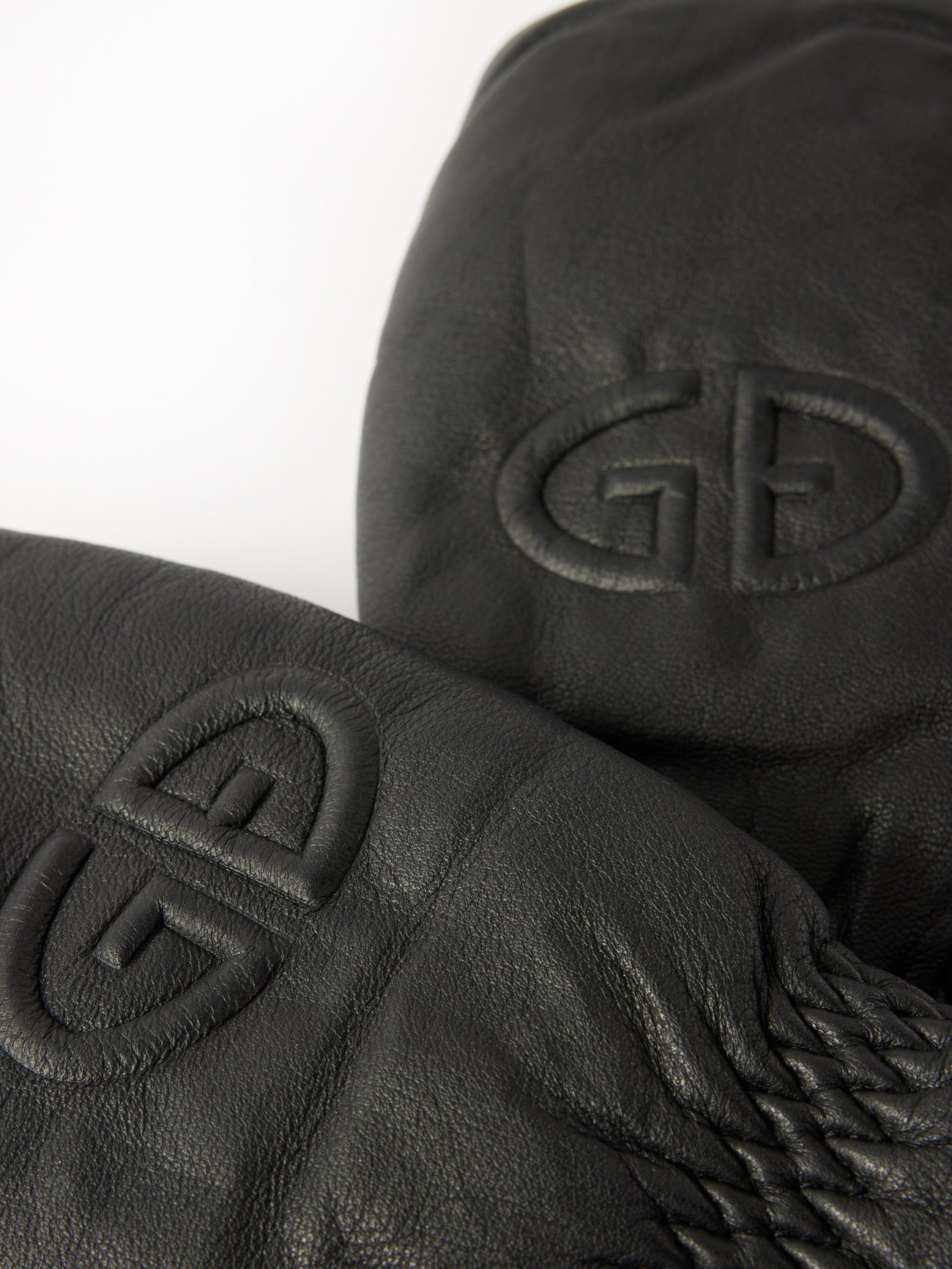 Goldbergh - Hilja logo-embossed Leather Gloves - Womens - Black - 6.5