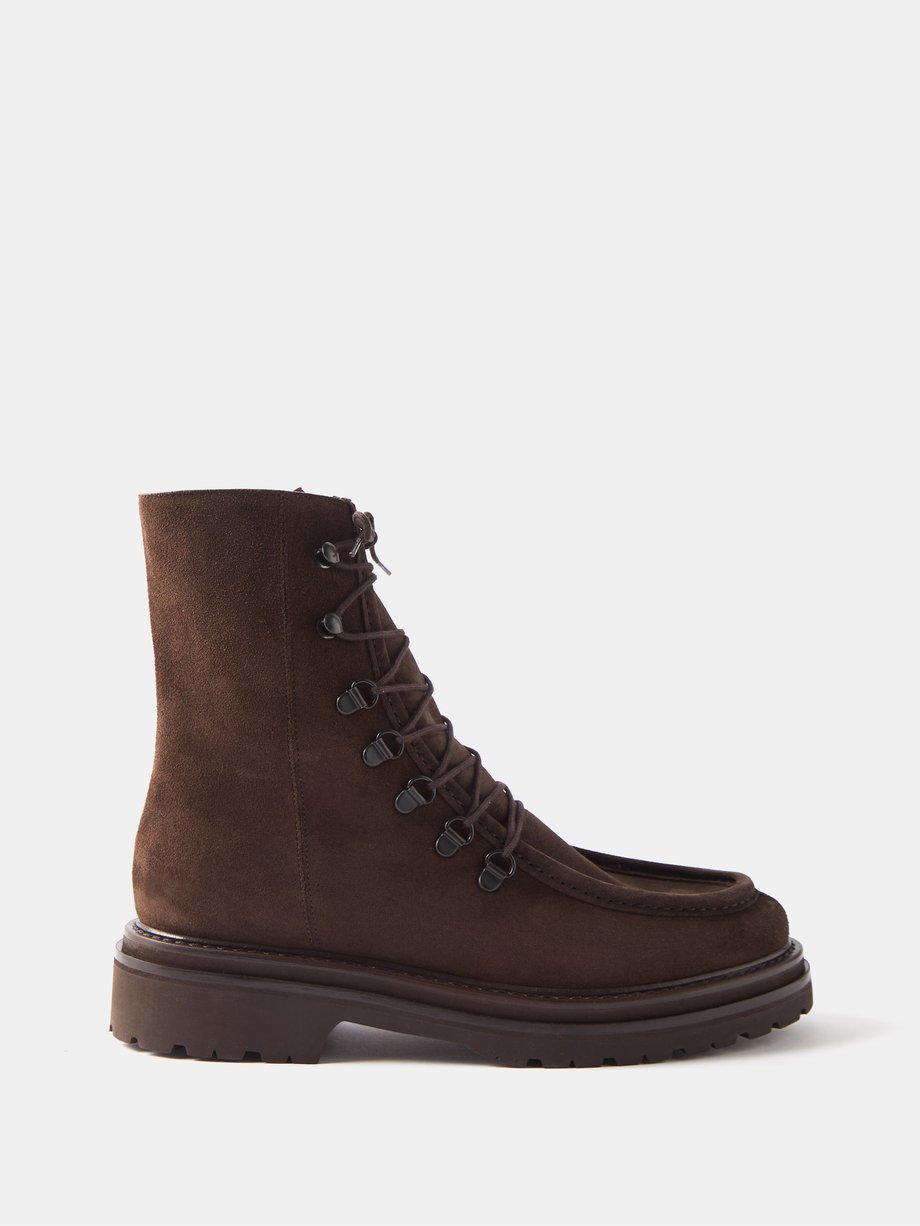 Brown 16 suede lace-up ankle boots | Legres | MATCHES UK