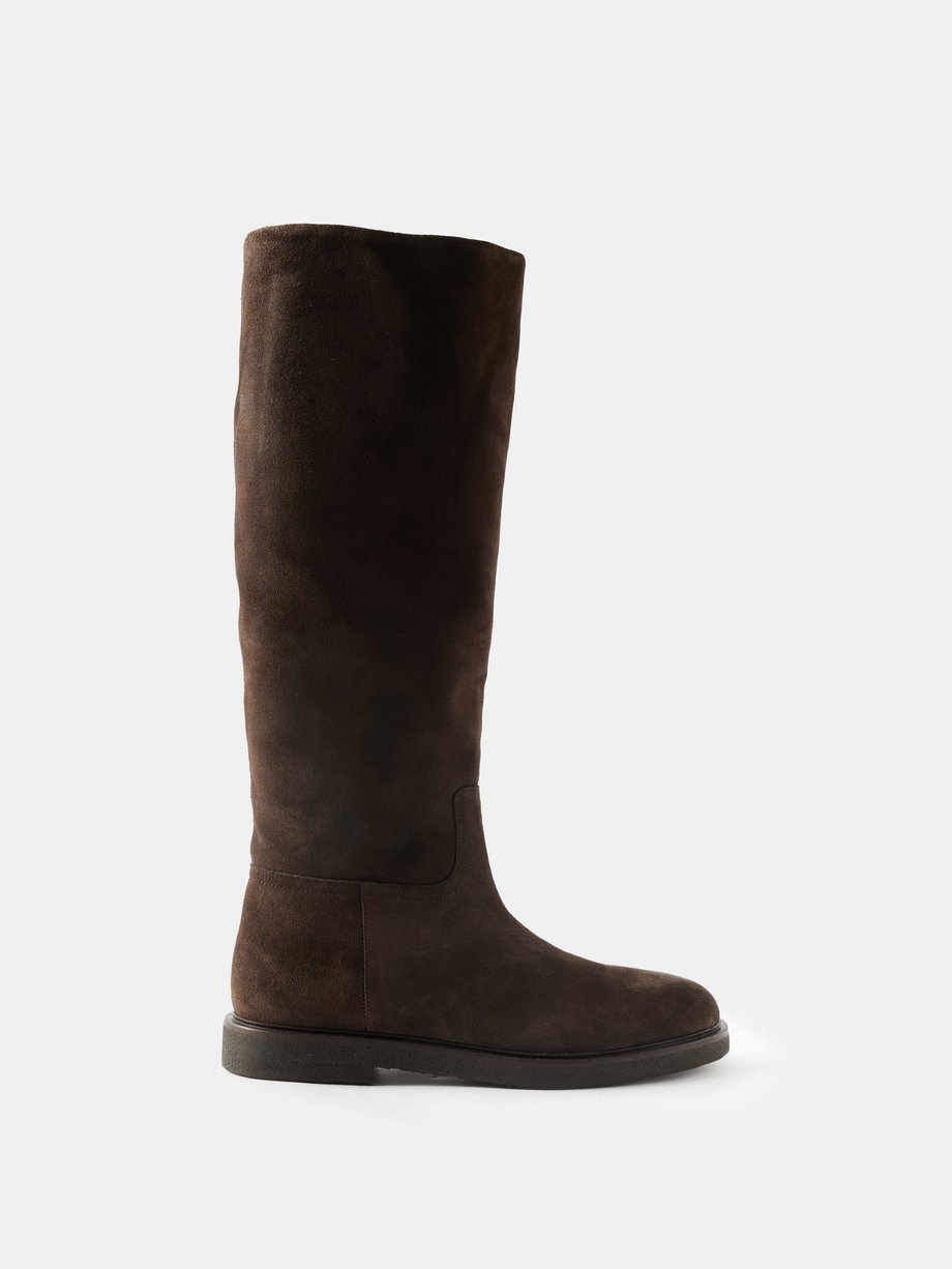 Legres Model 81 shearling suede flat knee boots