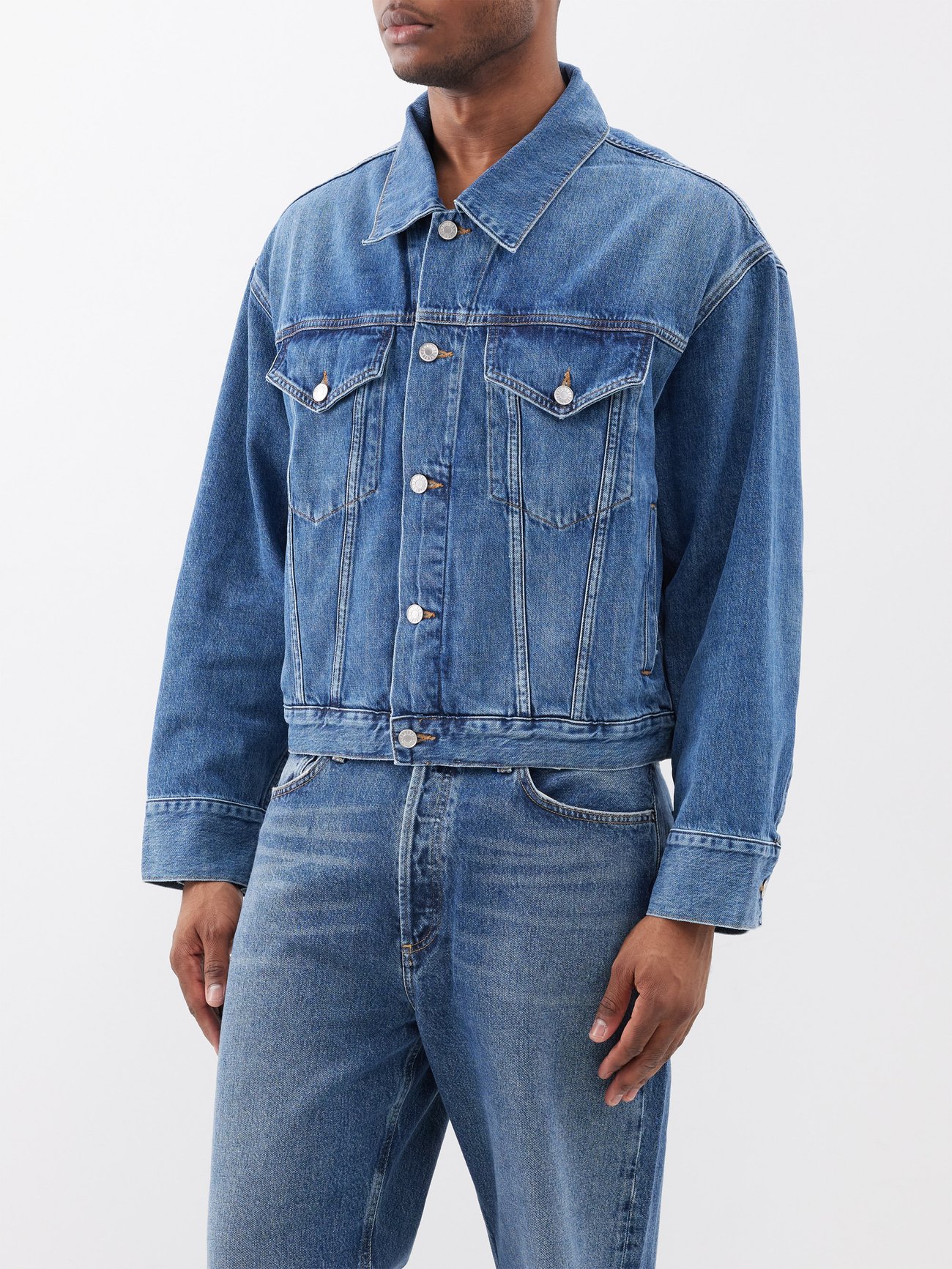 Blue Dorian organic-cotton denim jacket, Agolde