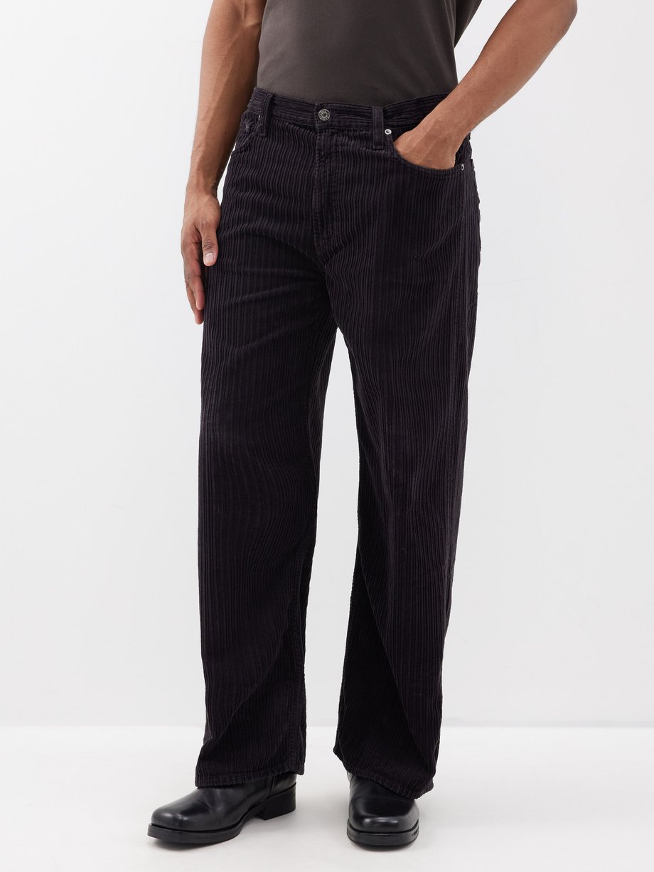 Brown Low Slung Baggy cotton-corduroy trousers | Agolde | MATCHES UK
