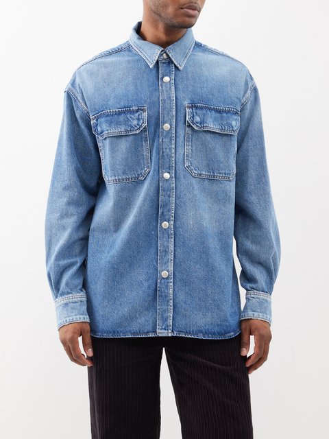 Blue Camryn organic cotton-blend denim shirt | Agolde | MATCHES UK